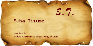 Suha Titusz névjegykártya